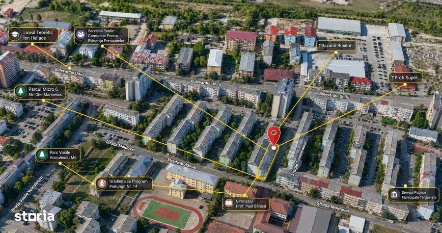 Apartament cu 2 camere semidecomandat în Micro 6