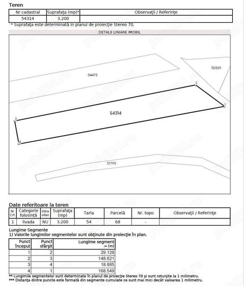 Teren de 3200 mp, în Mera