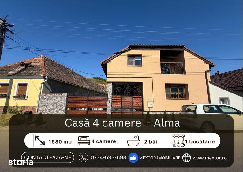 Casă cu 4 camere decomandat cu Teren 1580 Mp în Alma