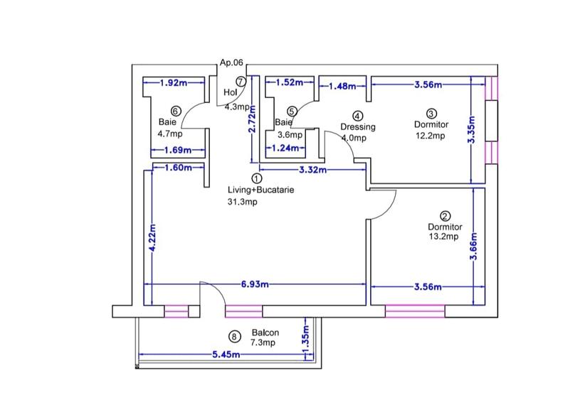 Ap cu 3 camere, 2 bai, balcon, 2 locuri de parcare, 80 mp - Pipera MTM residence - 15