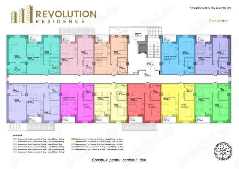 Apartament cu 2 camere decomandat în Central