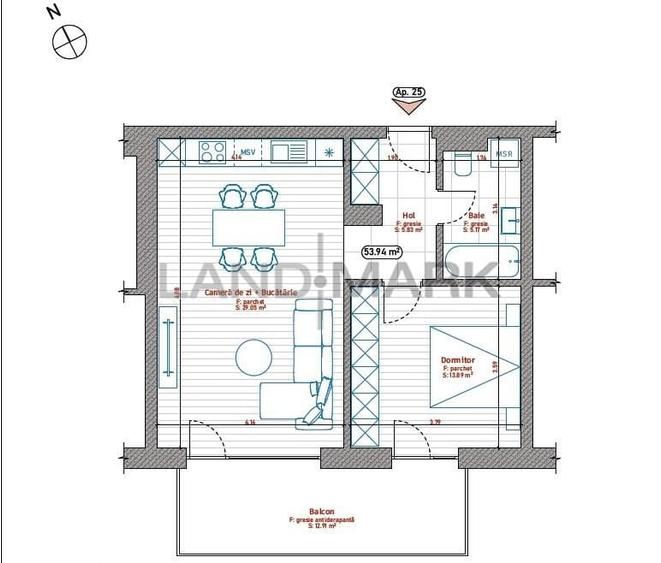 Apartament cu 2 camere în Est