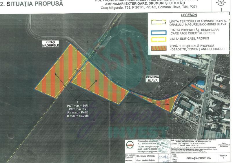 Teren Construcții extravilan de 5975 mp, în Jilava
