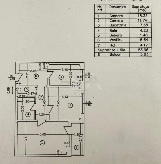2 camere Ozana decomandat, et. 2, an 1979, 58 mp - 10