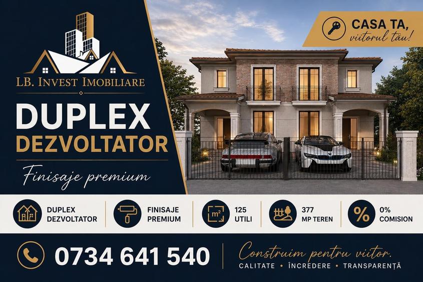 Duplex cu 4 camere cu Canalizare în Dumbrăvița