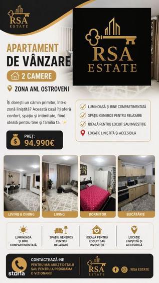 Apartament cu 2 camere etaj 1, zona Ostroveni Ramnicu Valcea - 1