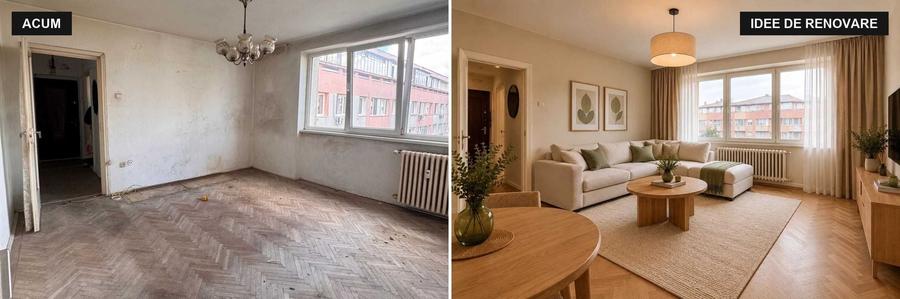 Apartament cu 3 camere semidecomandat, mobilat în Iancului