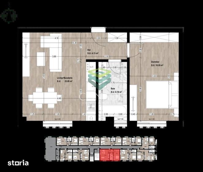 Apartament cu 2 camere// loc de parcare gratuit - 13