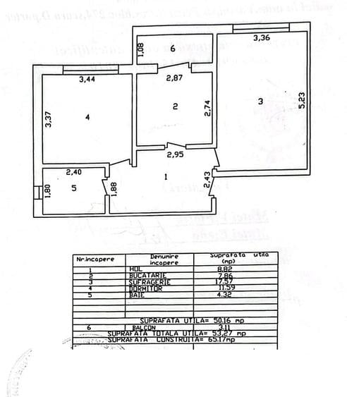 Apartament cu 2 camere decomandat, mobilat în Traian
