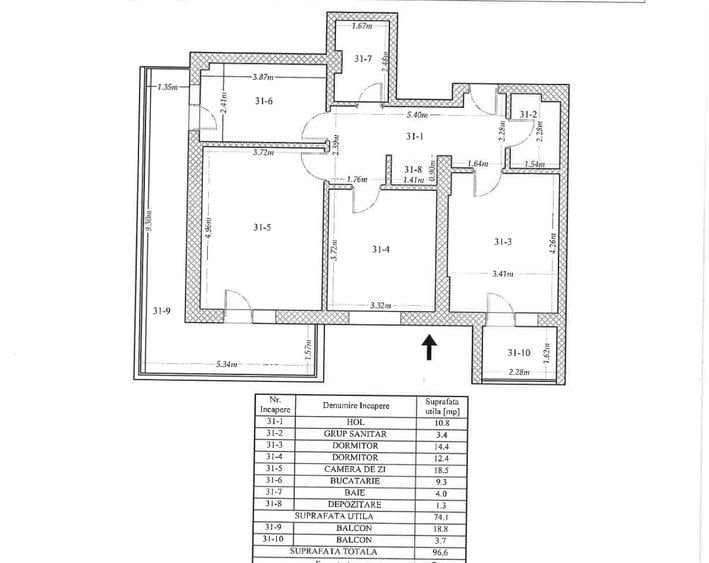 Apartament cu 3 camere în Ozana