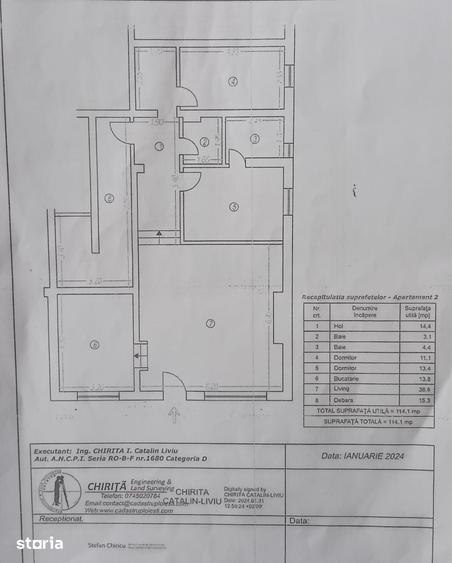 Apartament cu 3 camere decomandat în Păulești