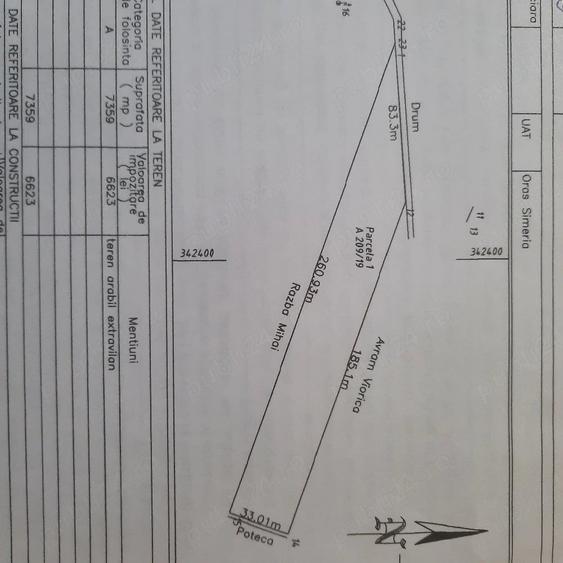 Teren de 7500 mp, în DHS