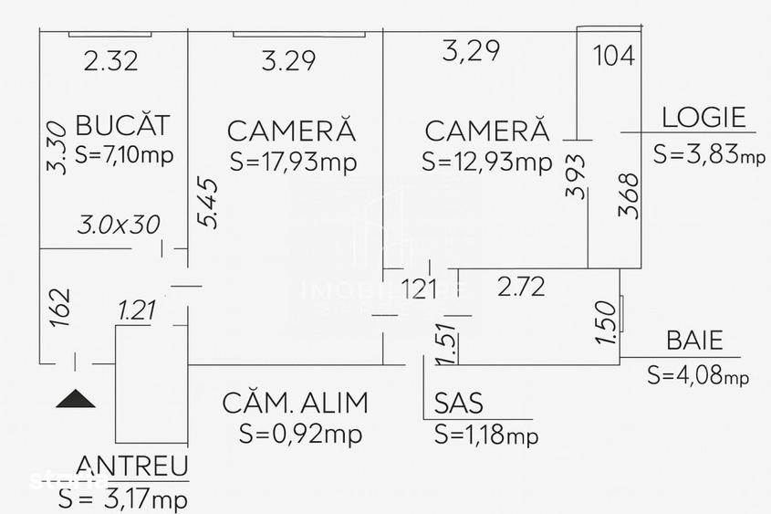 Apartament cu 2 camere semidecomandat în Mărăști