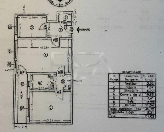 Apartament cu 2 camere semidecomandat, mobilat în Veteranilor