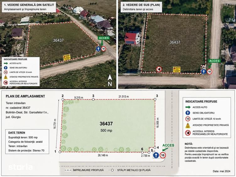 Teren de 500 mp, în Bolintin-Deal