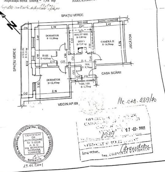 Apartament cu 3 camere decomandat în Tomis III