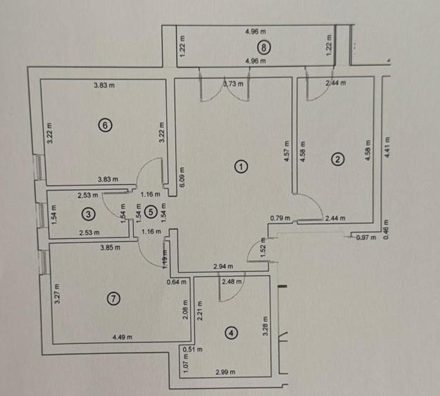 Apartament cu 3 camere decomandat în Central