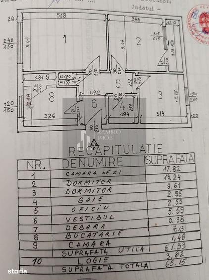 Apartament cu 3 camere decomandat în Titan
