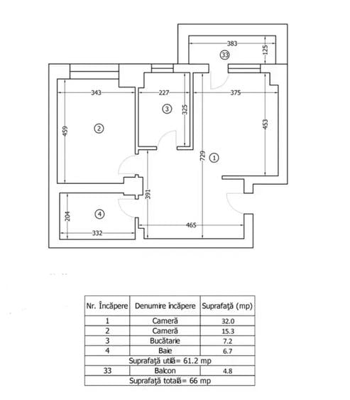 Apartament cu 2 camere, mobilat în Sud-Est