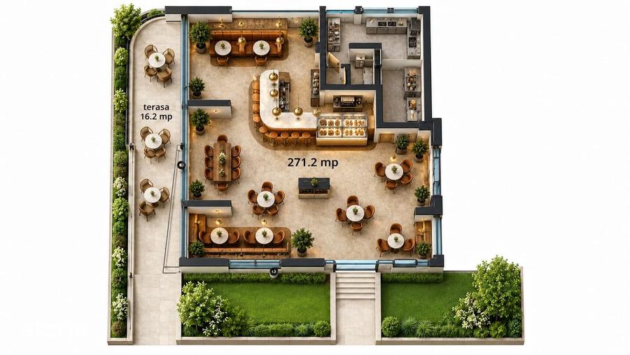 Spațiu comercial, de 271.2 mp, în Pipera