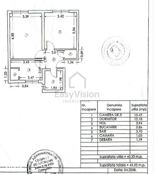 Apartament cu 2 camere decomandat în Pieptănari