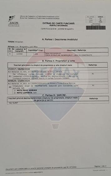 Teren Construcții intravilan de 2944 mp, în Est
