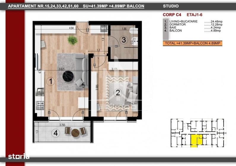 Metrou Berceni Biruintei 2 camere tip studio. - 6