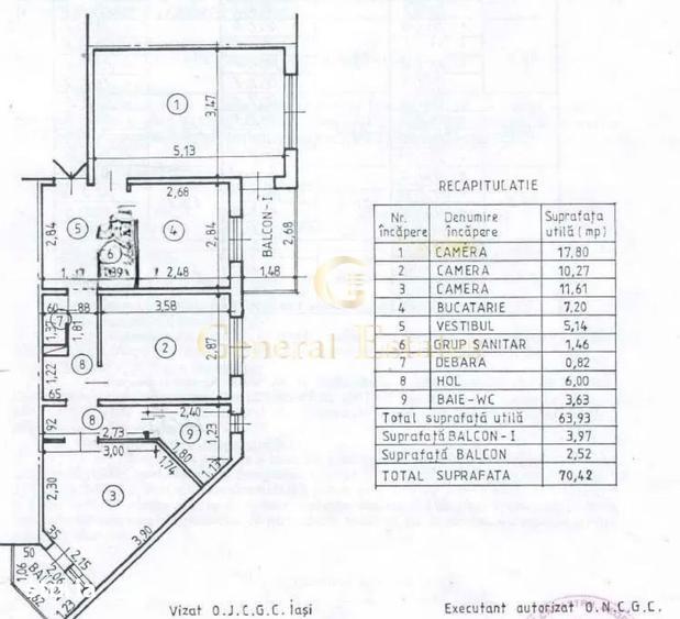 Apartament cu 3 camere decomandat în Nicolina