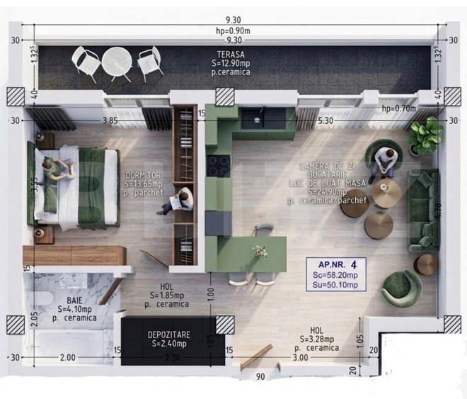 Apartament cu 2 camere decomandat în Independenței