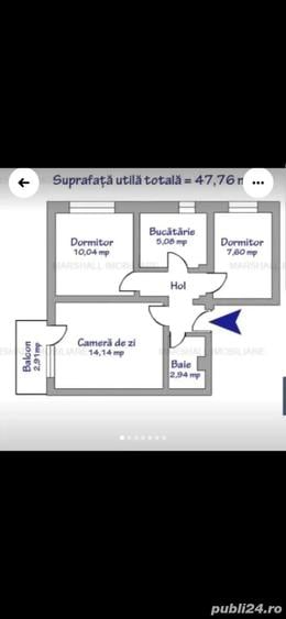 Apartament cu 3 camere decomandat în Central