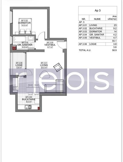 Apartament cu 2 camere în Ștefan cel Mare
