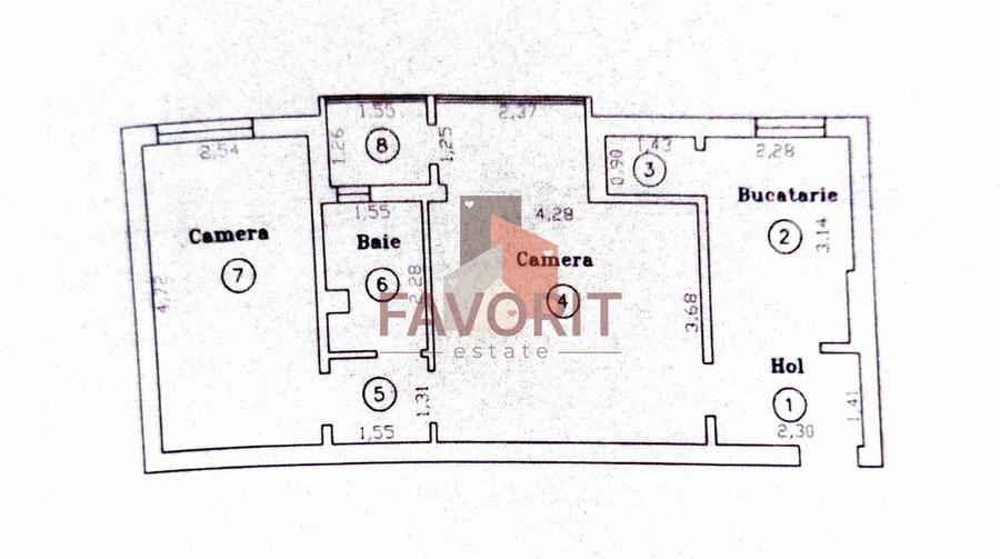 Apartament cu 2 camere semidecomandat, mobilat în Odobescu