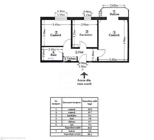 Apartament cu 2 camere decomandat în Astra
