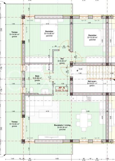 Apartament cu 3 camere în Central