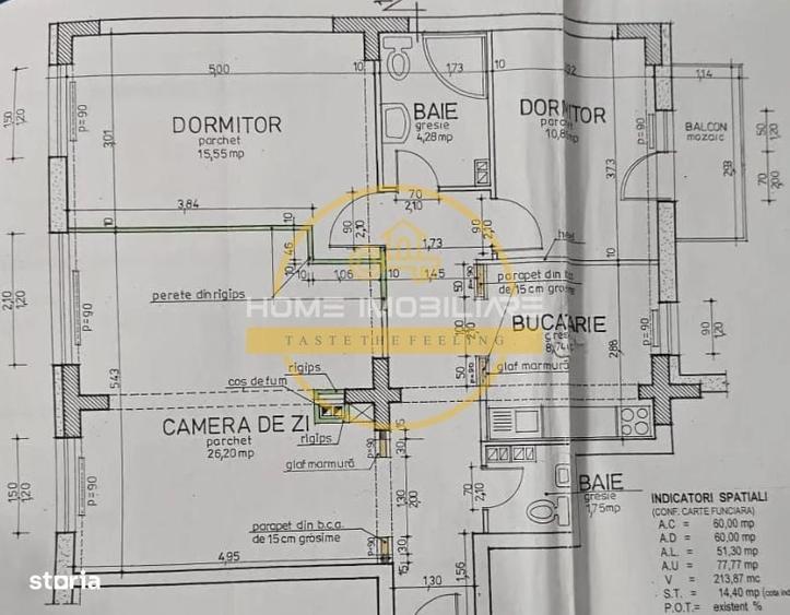 Apartament cu 3 camere decomandat în Nicolina
