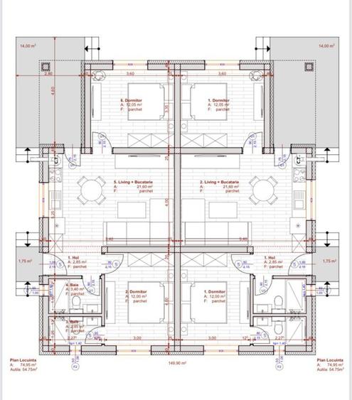 Apartament cu 3 camere în Albina