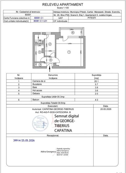 Garsonieră decomandată în Exercițiu