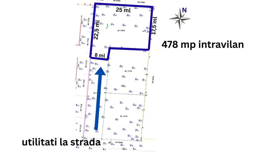 Teren Construcții intravilan de 478 mp, în Tunari
