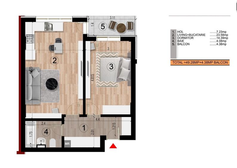 Apartament 2 camere, Metrou  Dimitrie Leonida/ Berceni, Mutare Rapida - 4