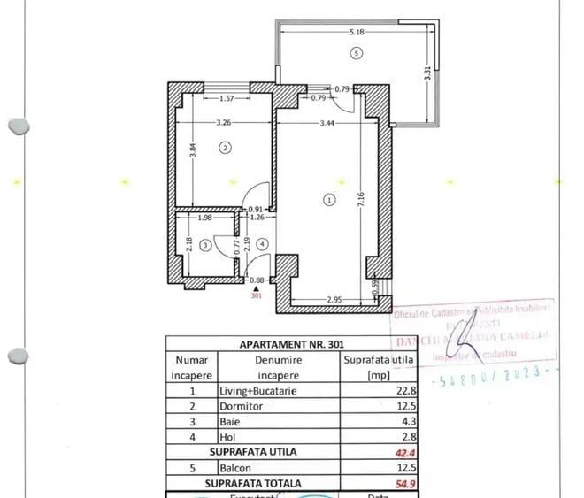 Apartament cu 2 camere semidecomandat în Central