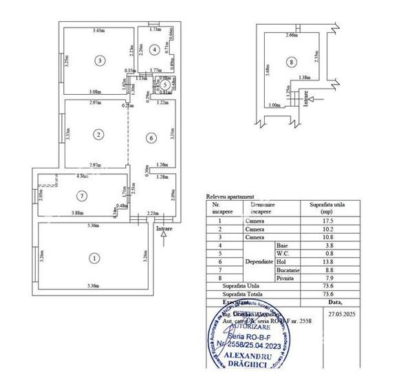 Apartament cu 3 camere decomandat, mobilat în Terezian