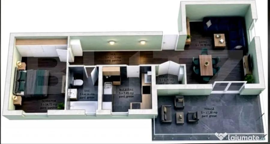 Apartament cu 2 camere decomandat în Nord