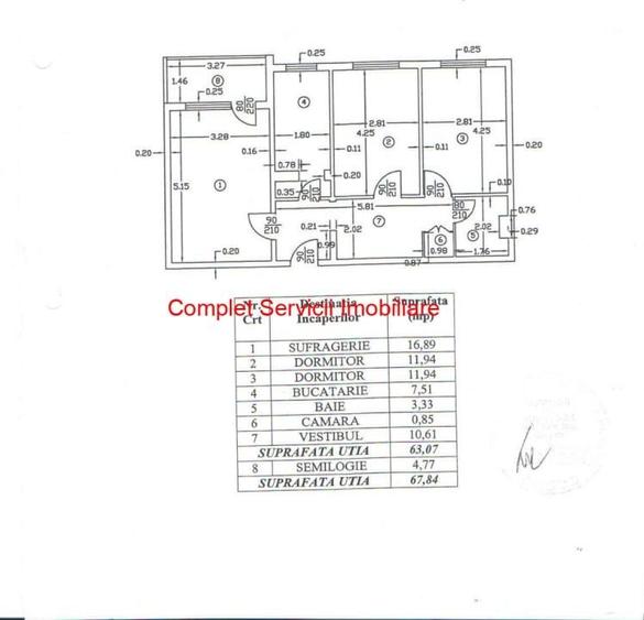 Apartament cu 3 camere în Drumul Taberei