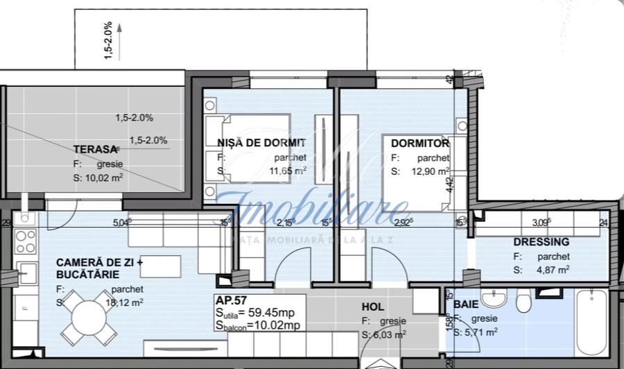 Apartament cu 3 camere semidecomandat în Apahida