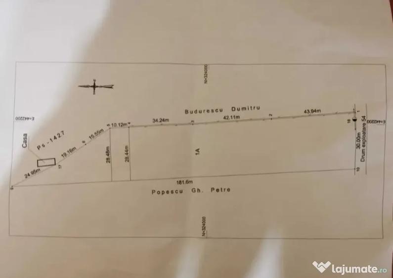 Teren de 4445 mp, în Găneasa