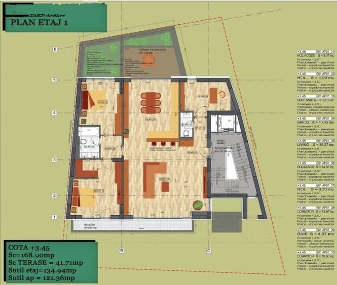 Apartament cu 4 camere semidecomandat în Dacia