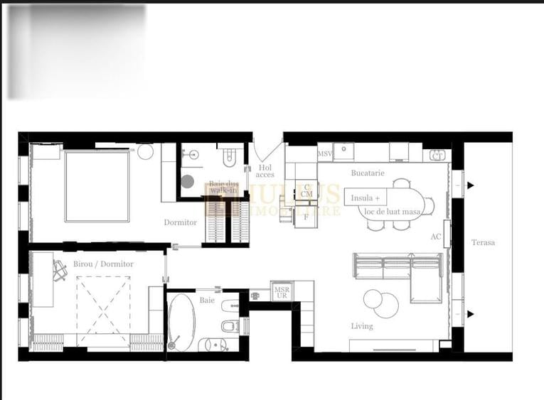 Apartament cu 3 camere decomandat, mobilat în Aradului