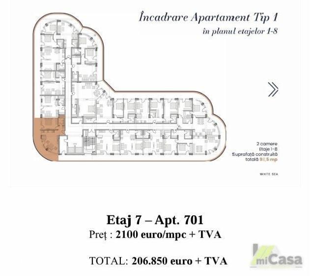 Apartament cu 2 camere în Central