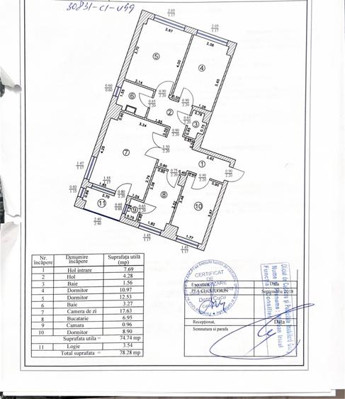 Apartament cu 4 camere decomandat, mobilat în Central