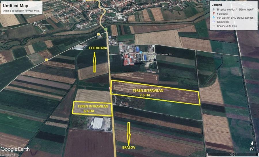 Teren agricol extravilan de 66000 mp, în Feldioara